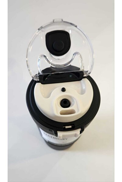 Shotay Dodge Vacuum Flask 660ML Çelik Mug Siyah Taşıma Askılı Pipetli