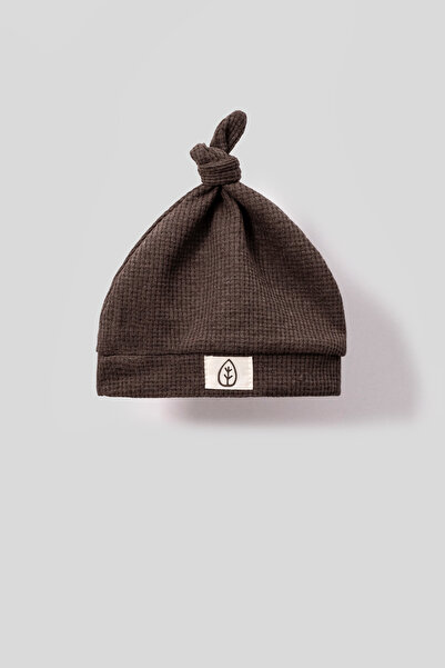 Bubito Unisex Waffle Print Stylish Baby Romper with Wooden Buttons - Brown