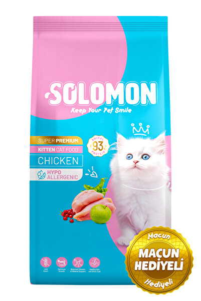 Solomon Kitten Yavru Tavuklu Süper Premium Kedi Maması 9 Kg - Hipoalerjenik -...