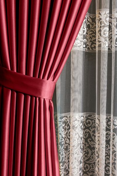 LUNETT HOME Burgundy Color Extra Forlu Pleatless Blackout Curtain - Single Wing V16