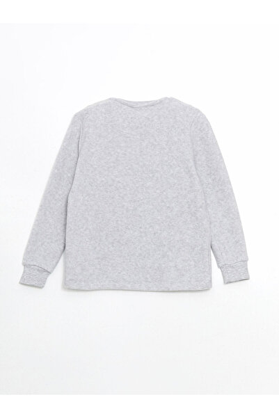 LC Waikiki LCW Kids Gri Bisiklet Yaka Polar Erkek Çocuk Pijama Takımı