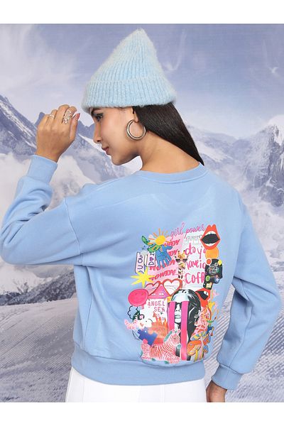 Tokyo Talkies By Styli Boxy Graphic Print Sweatshirt