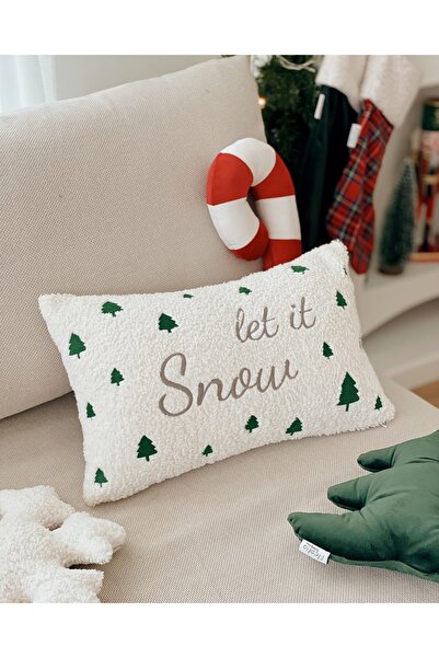 Hestia Home Yılbaşı Yastık Kılıfı Kırlent Kılıfı Let It Snow