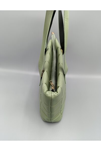 BURCU COLLECTİON GÜNLÜK KARE KAPİTONE DİKİŞLİ ASKILI EL KOL VE OMUZ ÇANTASI