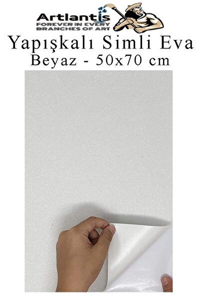 Artlantis Yapışkanlı Simli Eva 50x70 cm 1 Adet Simli Yapışkanlı Eva Süngeri Okul Kreş Anasınıfı Elişi Etkinlik