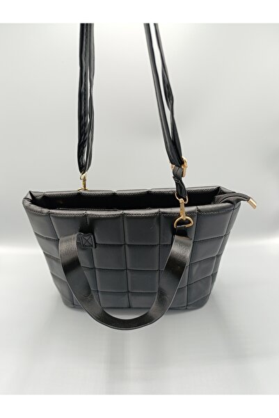 BURCU COLLECTİON GÜNLÜK KARE KAPİTONE DİKİŞLİ ASKILI EL KOL VE OMUZ ÇANTASI