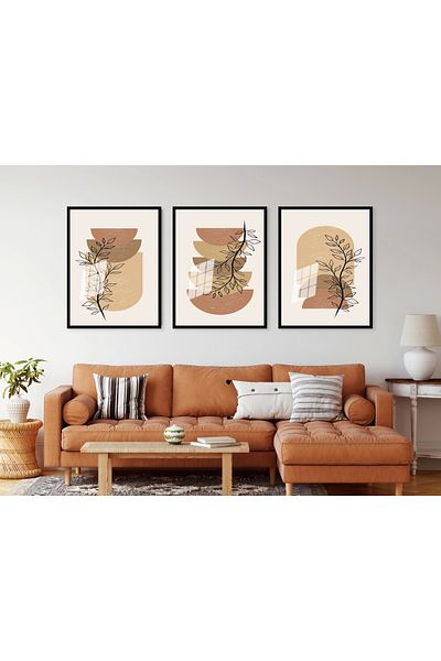 bestablo 3 Piece Framed Decorative Boho Wood Painting Set