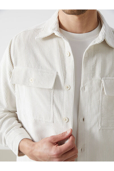 LC Waikiki LCW Regular Fit Uzun Kollu Kadife Erkek Gömlek