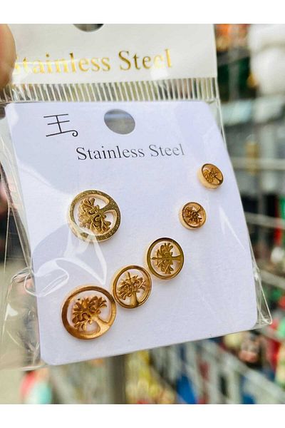G Sport POLO Triple Life Tree Model Stainless Steel Earrings