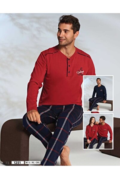 Miss Klein Erkek Kışlık Üç Düğmeli Pijama Takımı