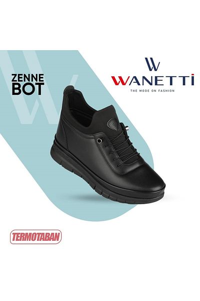 Wanetti 602 Μαύρες Ορθοπεδικές Ελαφριές Άνετες Μαλακές Αντιολισθητικές Μητρικές Μπότες