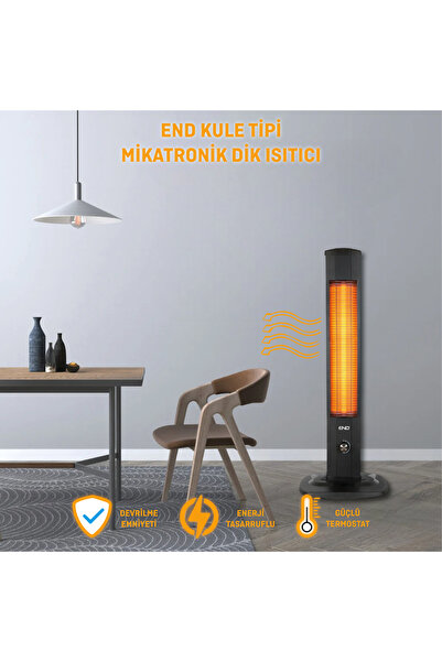 End Kule Tipi Mikatronik Dik Isıtıcı 2000w Termostatlı Devrilme Emniyetli Elektrikli Soba