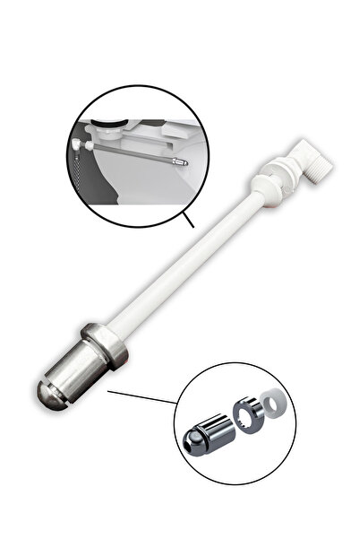 GONDEX Klozet Taharet Çubuğu Uzun (27-34 Cm), Krom Uçlu, Oynar Perlatörlü