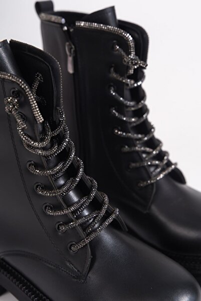 Hepici Kadın Siyah Bot Su Geçirmez Fermuarlı Rahat ve Esnek Konforlu Kaliteli