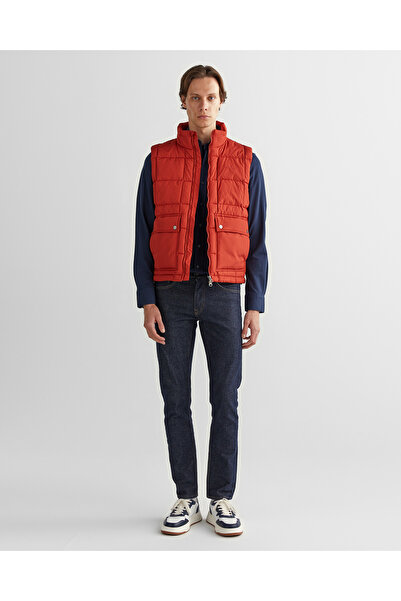 Gant Erkek Bordo Regular Fit Fermuarlı Yelek
