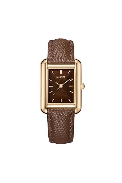 Burker Damenuhr Olivia Gold Braun/Braun Leder