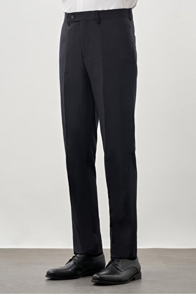 İmza Σκούρο Navy Blue Flexible Πλαϊνές Τσέπες Comfort Fit Classic Παντελόνι 1003245207