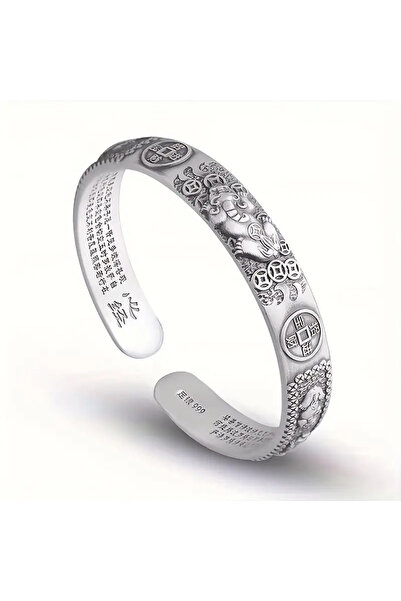 sancak doğaltaş Paslanmaz Çelik Büyük Dalga Açılı C Şekilli Bileklik Lazer İn...