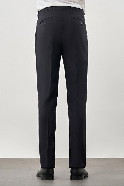 İmza Σκούρο Navy Blue Flexible Πλαϊνές Τσέπες Comfort Fit Classic Παντελόνι 1003245207