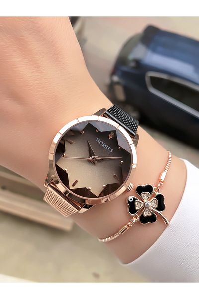 Homies Women's Wristwatch-Bracelet Gift Steel Cord Waterproof