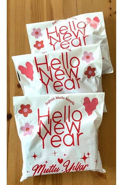 Meak Tasarım New Year's Red Gift Package - 25X35 Cm, 25 Cargo Bags