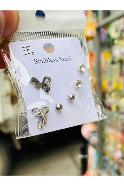 G Sport POLO Triple Bow-Top-Ring Model Stainless Steel Earrings