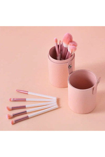 gaman 12-частен професионален и ежедневен комплект козметични четки за грим - специален калъф за пренасяне, РОЗОВ