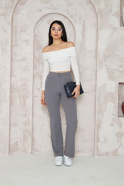 THIFF GYMWEAR Lycra Gray Women's Palazzo Trousers