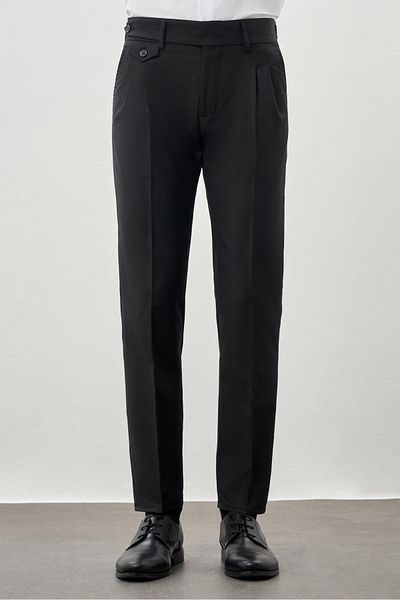 İmza Μαύρο παντελόνι με τσέπες στο πλάι Classic Slim Fit Model 1003245172