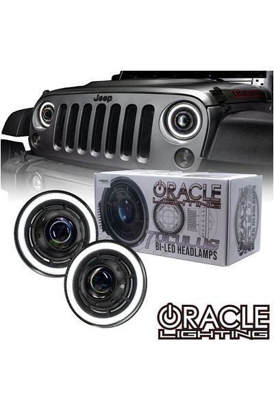 oracle مصابيح أمامية Oculus Bi-LED Projector لسيارة Jeep Wrangler JK 07-17