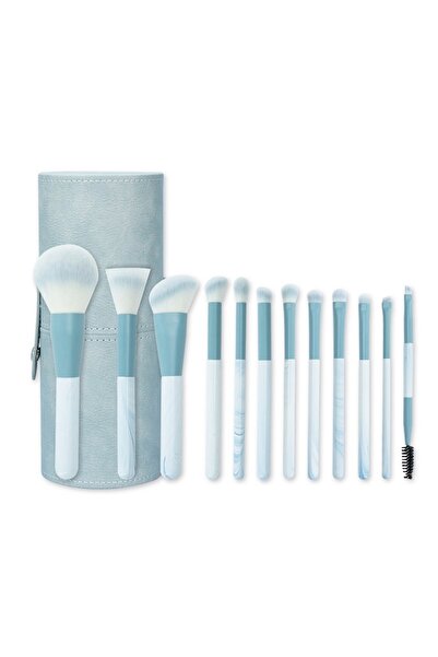 gaman مجموعة فرش مكياج مكونة من 12 قطعة من Limited Edition Pro (أزرق)