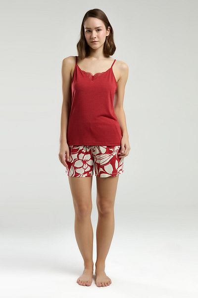 Arnetta Women's Red Shorts Set