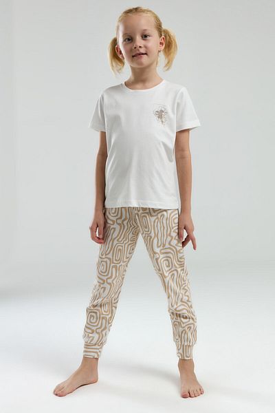 Arnetta Costum de pijama alb cu maneca scurta pentru fete