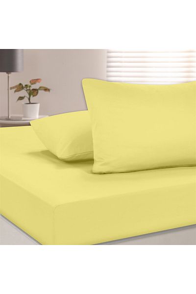 Evim 100% Cotton Akfil Flat Sheet Set 160X240 cm Yellow