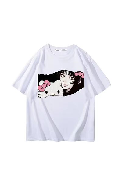 Touz Moda Tricou supradimensionat Hello Kitty Tomie Kawakami