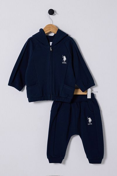 U.S. Polo Assn. قاعدة. بولو أسن. طقم بيبي بوي باللون الأزرق الداكن