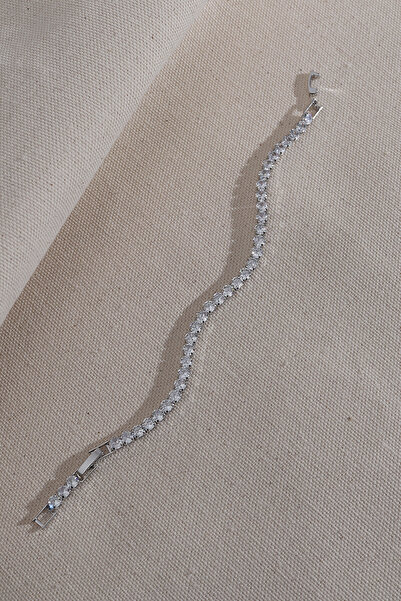 LA PERRY ACCESSORIES Silver Color Medium Size Stone Waterway Bracelet