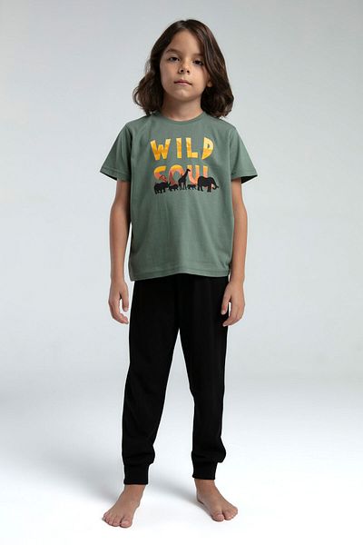 Rolypoly Boy's Green Short Sleeve Pajama Set