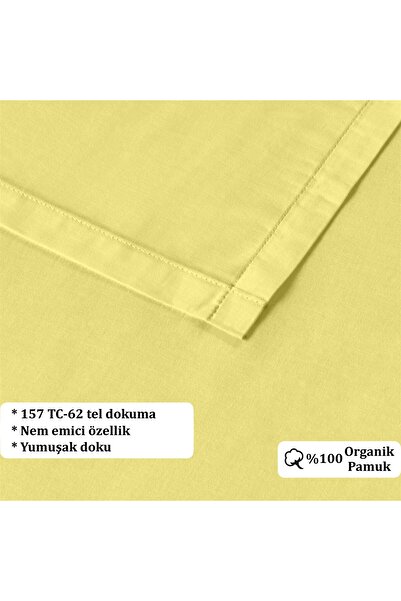 Evim 100% Cotton Akfil Flat Sheet Set 160X240 cm Yellow