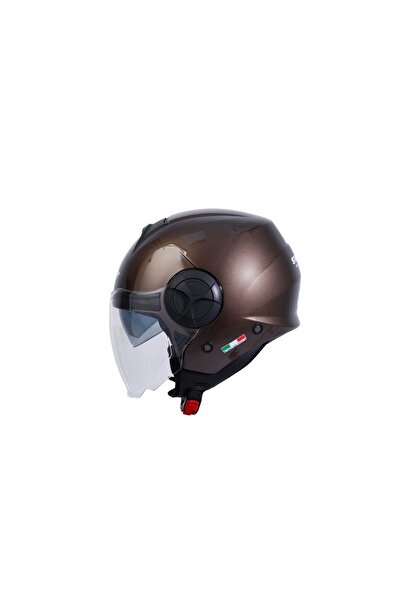 Sway 737 Şeffaf Vizörlü Güneş Gözlüklü Yarım Motosiklet Scooter Kaskı L Beden...