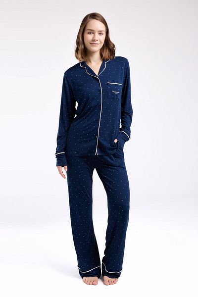 Pierre Cardin Σετ πιτζάμες γυναικείο πουκάμισο Navy Blue