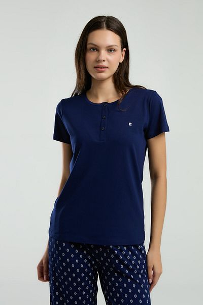 Pierre Cardin Set de pijamale cu mânecă scurtă de damă bleumarin