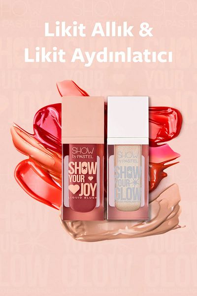 Pastel Mix & Match Glow Liquid Highlighter 72 & Joy Liquid Blush 55 Pastel