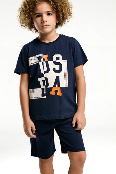 U.S. Polo Assn. U.S. Polo Assn. Boy's Navy Blue Bermuda Suit