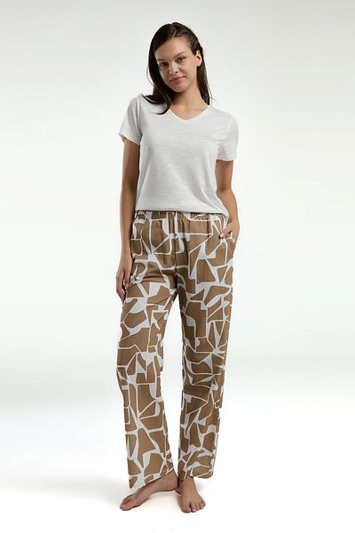 Pierre Cardin Women's Cream Short Sleeve Pajama Set