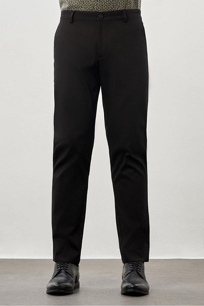 İmza Black Cotton Side Pocket Casual Comfort Fit Chino Trousers 1003245169
