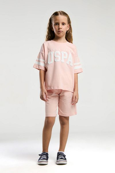 U.S. Polo Assn. U.S. Polo Assn. Girl's Pink Bermuda Suit
