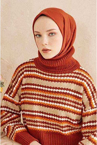 BURDEN IPEK Brick Color Cotton Kraş Scarf