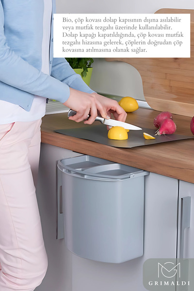 GRİMALDİ BİO ASKILI ÇÖP KOVASI 7 LT