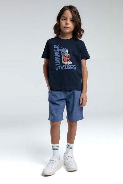 Rolypoly Boy's Navy Blue Bermuda Suit